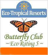 Eco Rating Logo from Eco Tropical Resorts for lodging's online eco rating exam