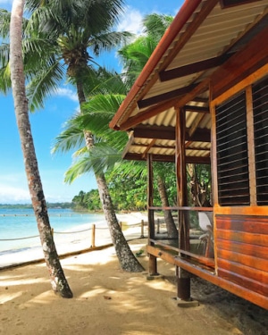 Beachside bungalows are open-air and very comfortable